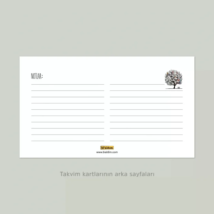 Dört Mevsim Ağaç Takvimi, 2027 Masa Takvimi, İlkbahar Yaz Sonbahar Kış Ağaç Resimli Takvim