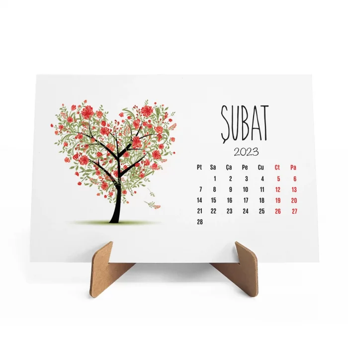 Dört Mevsim Ağaçlı Takvim, 2025 Masa Takvimi, İlkbahar Yaz Sonbahar Kış Ağaç Resimli Takvim