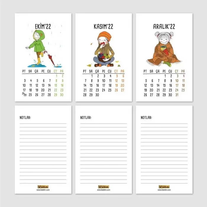 Dört Mevsim Konsept 2025 Takvim Sevimli Kız 2025 Masa Takvimi Kraft