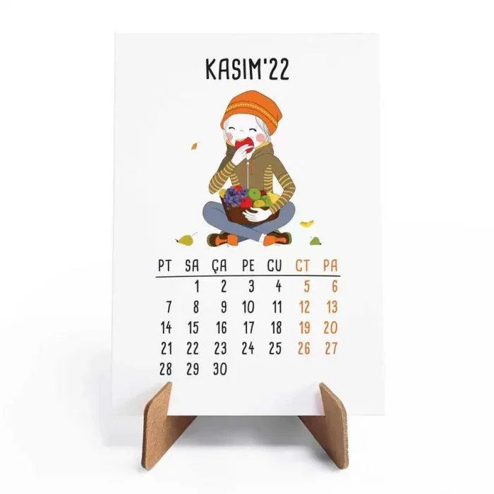 Dört Mevsim Konsept 2025 Takvim Sevimli Kız Masa Takvimi Kraft