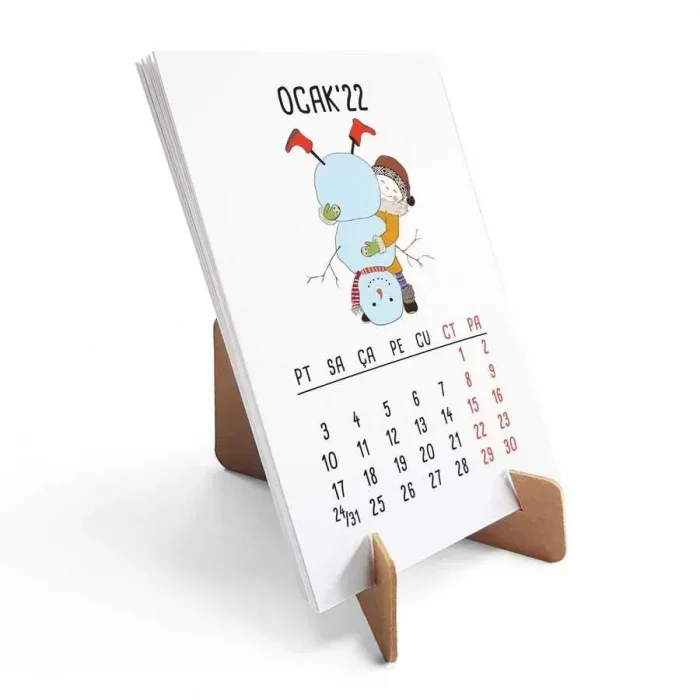 Dört Mevsim Konsept 2026 Takvim Sevimli Kız Masa Takvimi Kraft