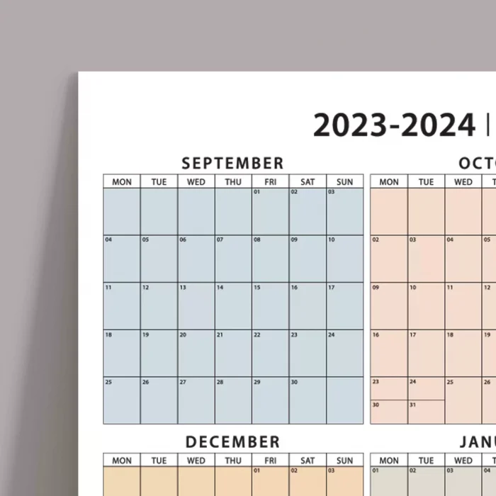 Eylül Başlangıç 2025 - 2026 Akademik Takvim, Akademik Planlayıcı Takvim, Duvar Takvimi