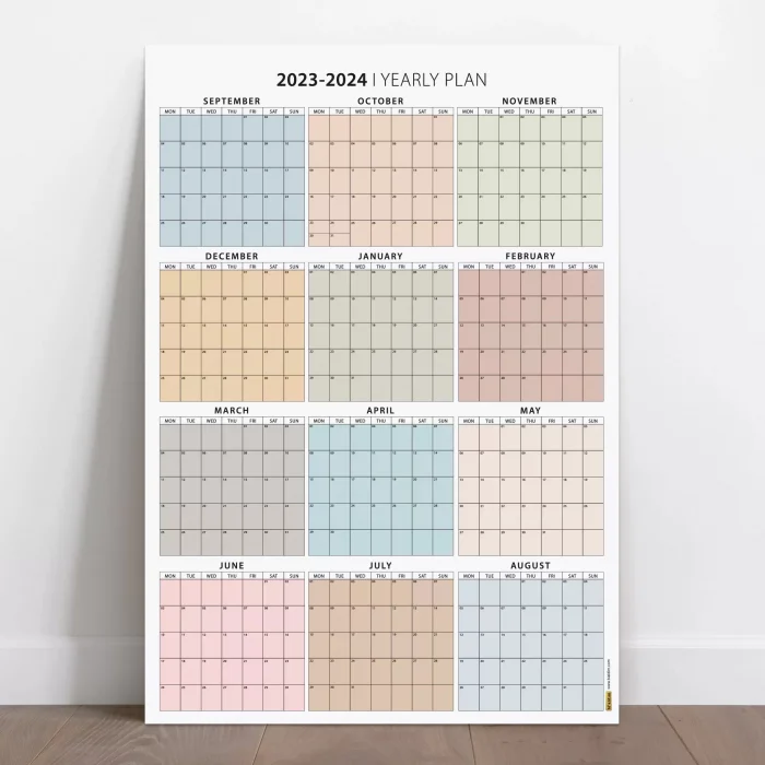 Eylül Başlangıç 2025 - 2026 Akademik Takvim, Akademik Planlayıcı Takvim, Duvar Takvimi