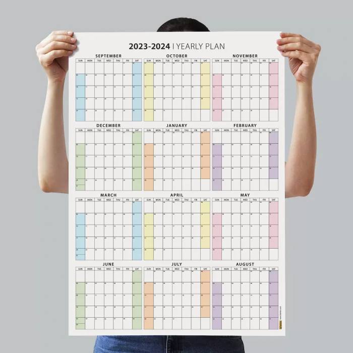 Eylül Başlangıç 2025 - 2026 Akademik Takvim, Pazar Günü Başlangıçlı Akademik Planlayıcı