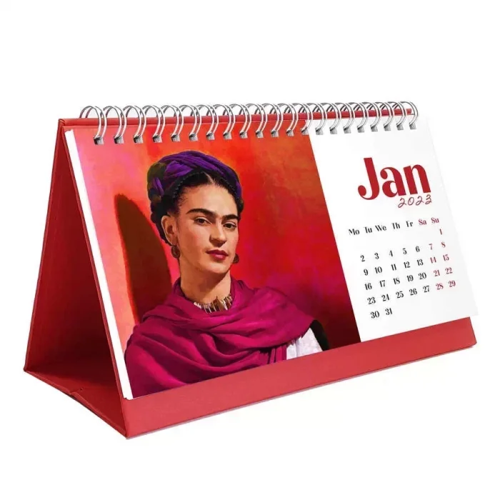 Frida Kahlo Masa Takvimi - 2026 Takvimi - Kırmızı Renk