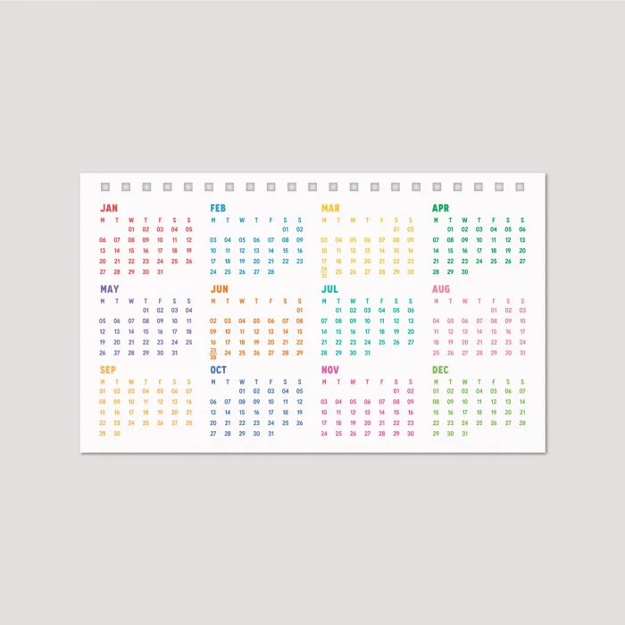 Gökkuşağı Renkler 2025 Aylık Planlayıcı Masa Takvimi, 2025 Masa Takvimi, Renkli Notluk Takvim, Rainbow 2025 Monthly Planner Desk Calendar