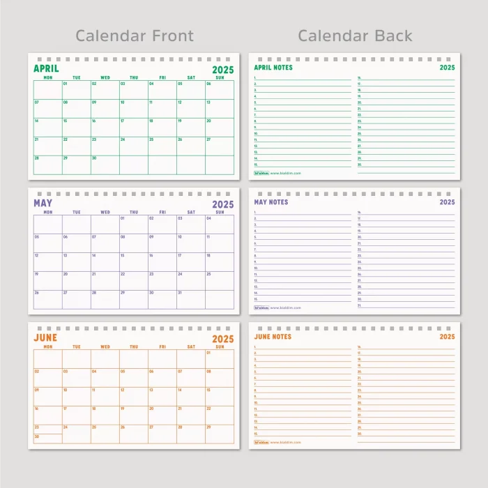 Gökkuşağı Renkler 2026 Aylık Planlayıcı Masa Takvimi, 2026 Masa Takvimi, Renkli Notluk Takvim, Rainbow 2026 Monthly Planner Desk Calendar