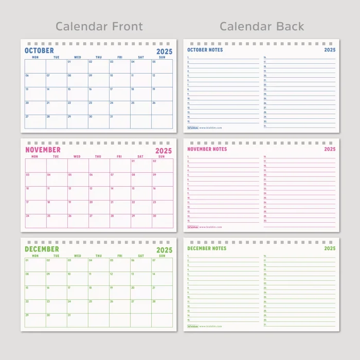 Gökkuşağı Renkler 2026 Aylık Planlayıcı Masa Takvimi, 2026 Masa Takvimi, Renkli Notluk Takvim, Rainbow 2026 Monthly Planner Desk Calendar