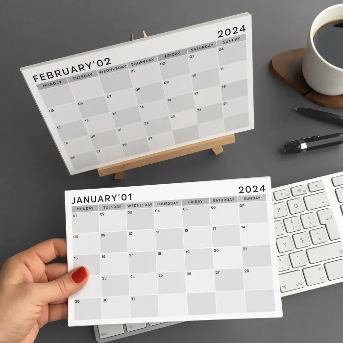 Grinin Tonları 2025 Masa Takvimi, Ahşap Şövale Masa Takvimi, Aylık Planlamalı Takvim, 2025 Takvim, Yapılacaklar Listesi(Arka Sayfalar)