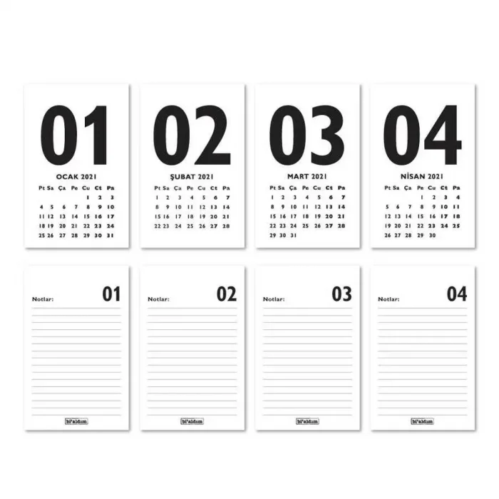 Haftalık Planlamalı 2025 Masa Takvimi