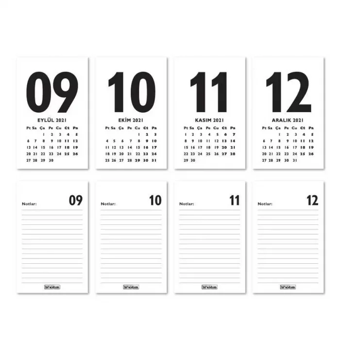 Haftalık Planlamalı 2025 Masa Takvimi