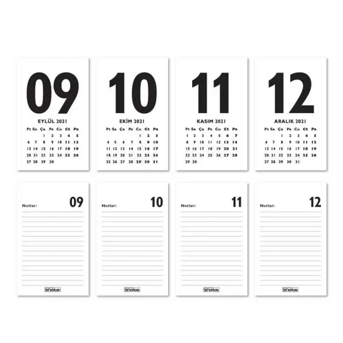 Haftalık Planlamalı 2027 Masa Takvimi - Kırmızı Beyaz