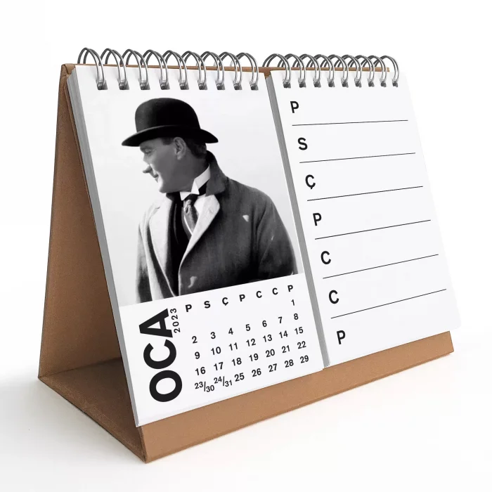 Haftalık Planlamalı Atatürk Takvimi Atatürk Masa Takvimi 2026 Takvim ve Haftalık Planlama İkisi Bir Arada