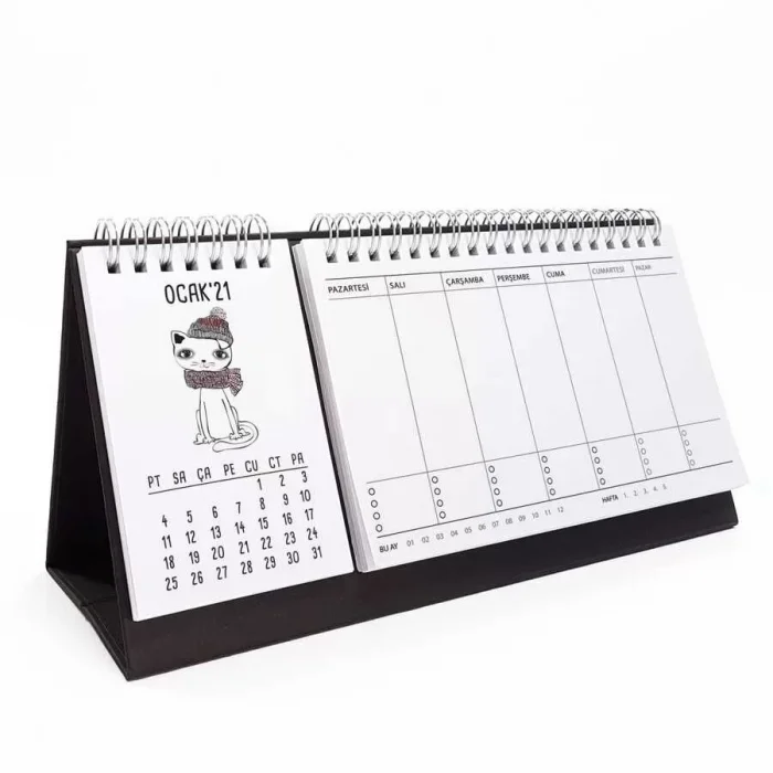 Haftalık Planlayıcı 2025 Masa Takvimi - Kediler
