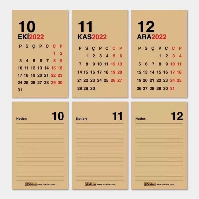 Haftalık Planlayıcı 2025 Masa Takvimi Kraft