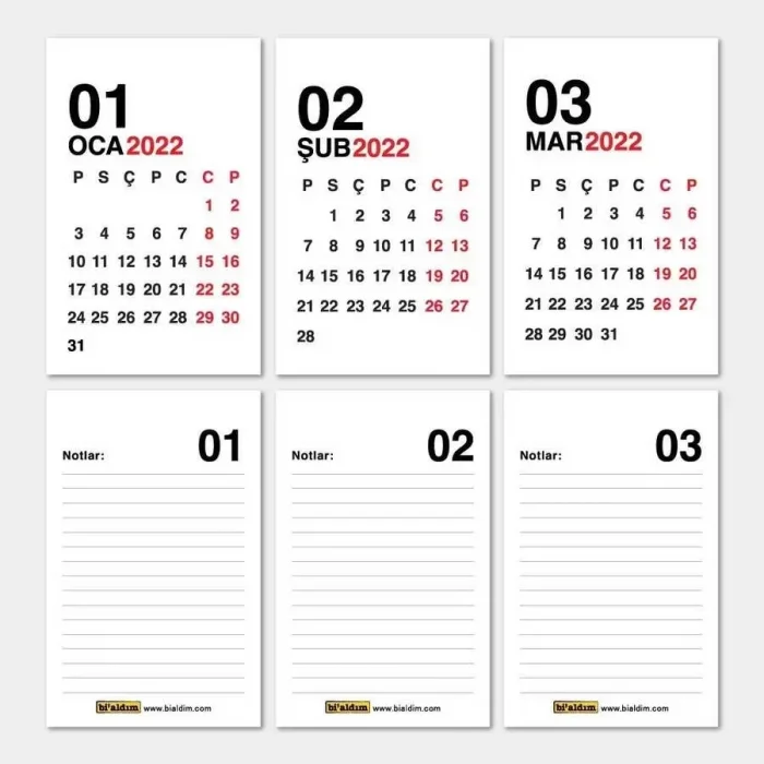 Haftalık Planlayıcı 2026 Masa Takvimi Kraft