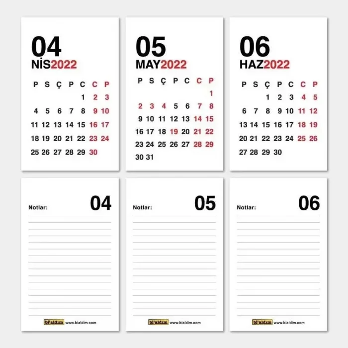 Haftalık Planlayıcı 2027 Masa Takvimi Kırmızı