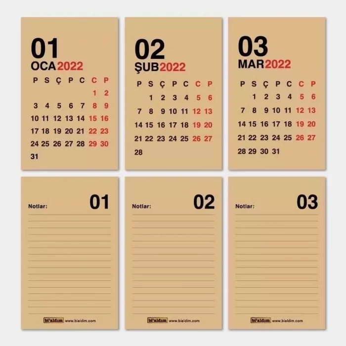 Haftalık Planlayıcı 2027 Masa Takvimi Kraft