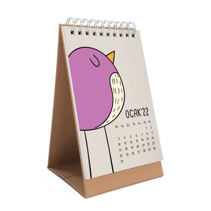 Hayvanlı Takvim Renkli Hayvanlar Alemi 2025 Masa Takvimi Kraft