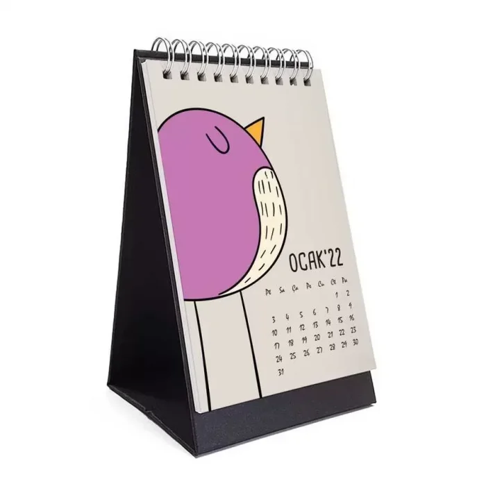 Hayvanlı Takvim Renkli Hayvanlar Alemi 2026 Masa Takvimi Siyah