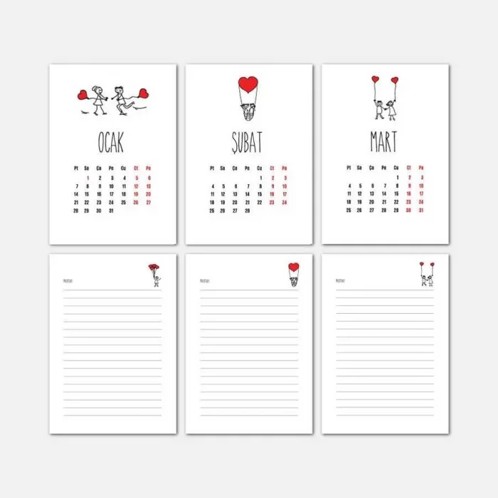 Kalpli Aşık Çöp Adamlar Haftalık Planlama 2025 Takvim