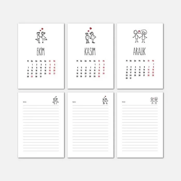 Kalpli Aşık Çöp Adamlar Haftalık Planlama 2025 Takvim