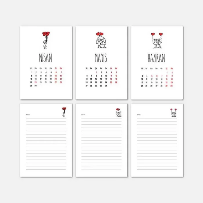 Kalpli Aşık Çöp Adamlar Haftalık Planlama 2025 Takvim