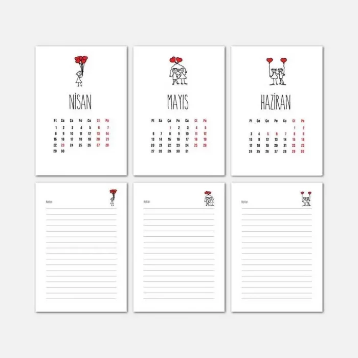 Kalpli Aşık Çöp Adamlar Haftalık Planlama 2026 Takvim