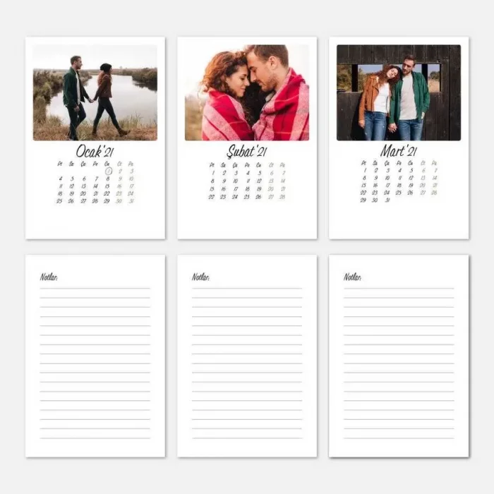 Kişiye Özel 12 Fotoğraflı 2025 Masa Takvimi