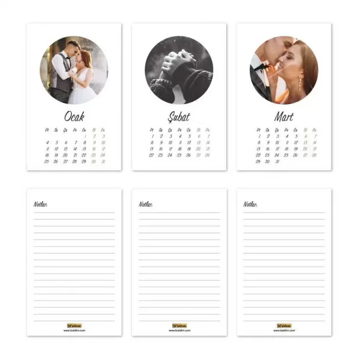 Kişiye Özel 12 Fotoğraflı 2025 Masa Takvimi