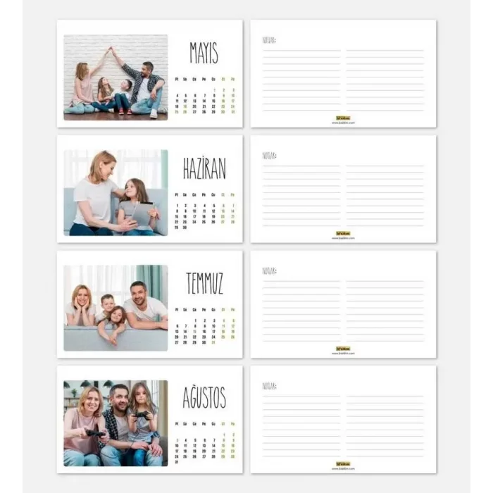 Kişiye Özel 12 Fotoğraflı 2025 Masa Takvimi