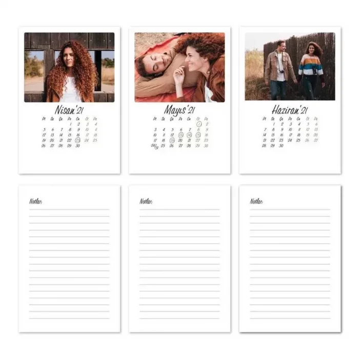 Kişiye Özel 12 Fotoğraflı 2025 Masa Takvimi