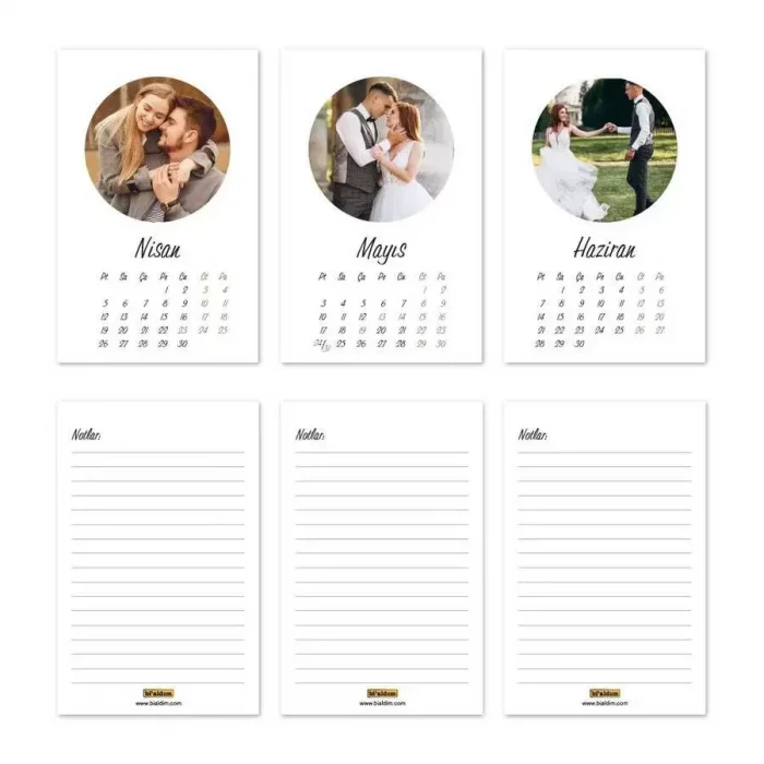 Kişiye Özel 12 Fotoğraflı 2025 Masa Takvimi