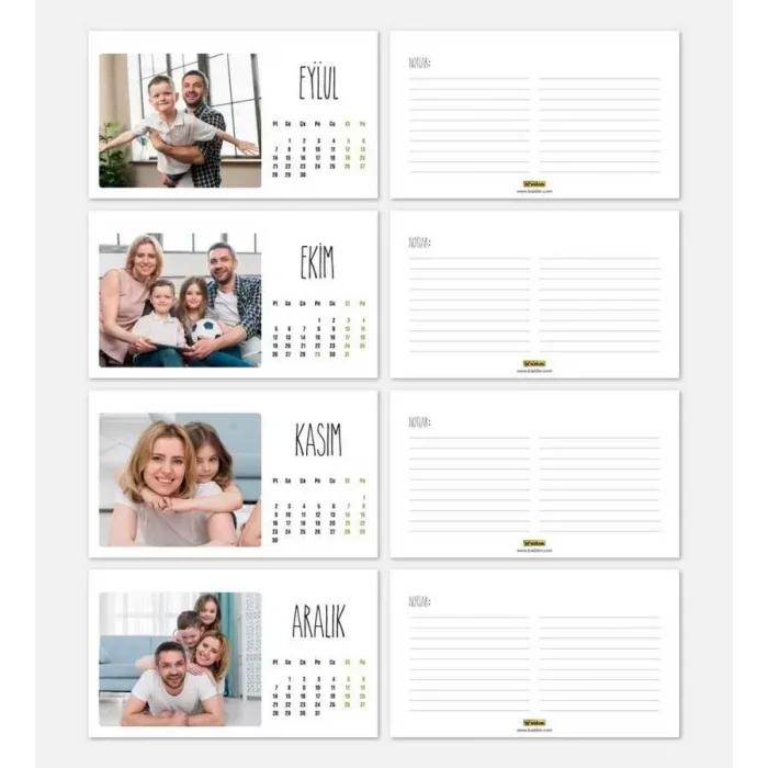Kişiye Özel 12 Fotoğraflı 2025 Masa Takvimi