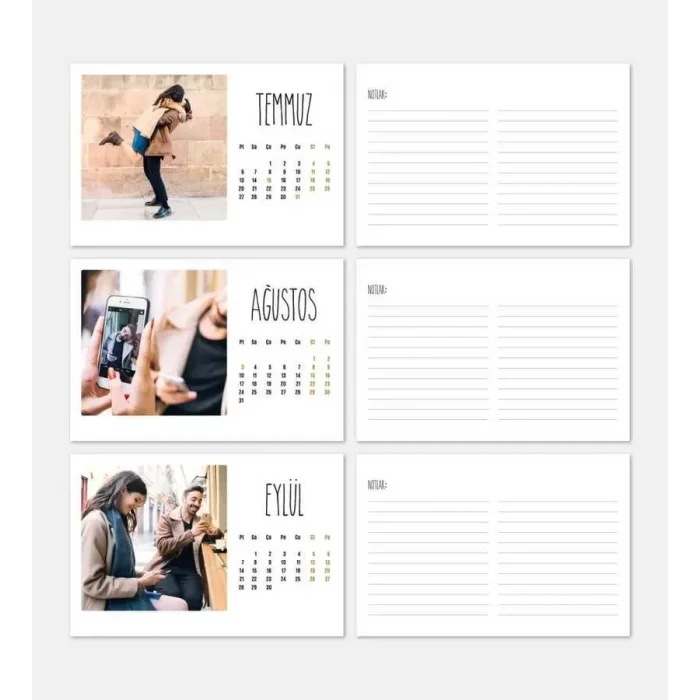 Kişiye Özel 12 Fotoğraflı 2025 Masa Takvimi