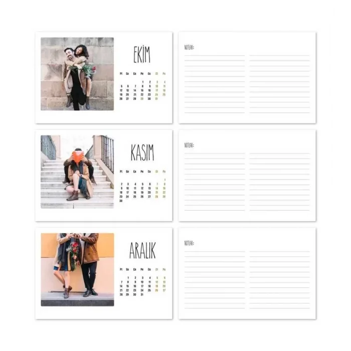 Kişiye Özel 12 Fotoğraflı 2025 Masa Takvimi