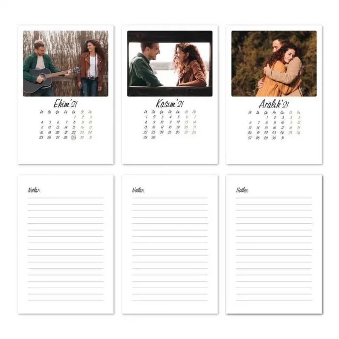 Kişiye Özel 12 Fotoğraflı 2025 Masa Takvimi