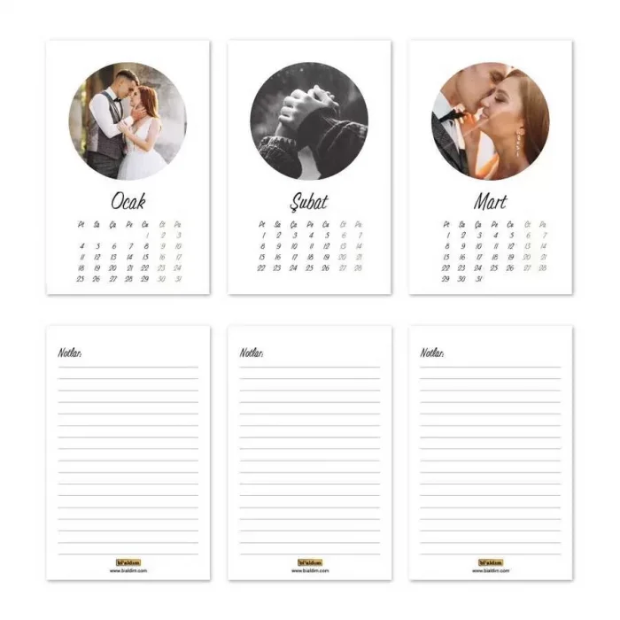 Kişiye Özel 12 Fotoğraflı 2026 Masa Takvimi