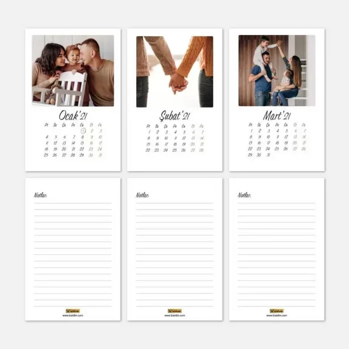 Kişiye Özel 12 Fotoğraflı 2026 Masa Takvimi