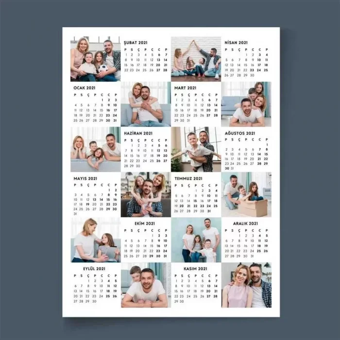 Kişiye Özel 12 Fotoğraflı Afiş 2027 Duvar Takvimi - 35x50cm Çerçevesiz