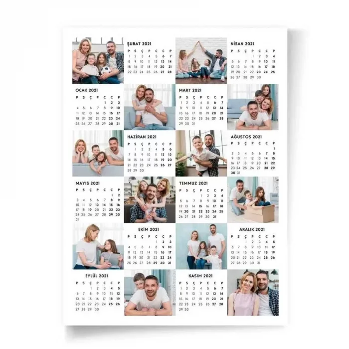 Kişiye Özel 12 Fotoğraflı Afiş 2027 Duvar Takvimi - 35x50cm Çerçevesiz