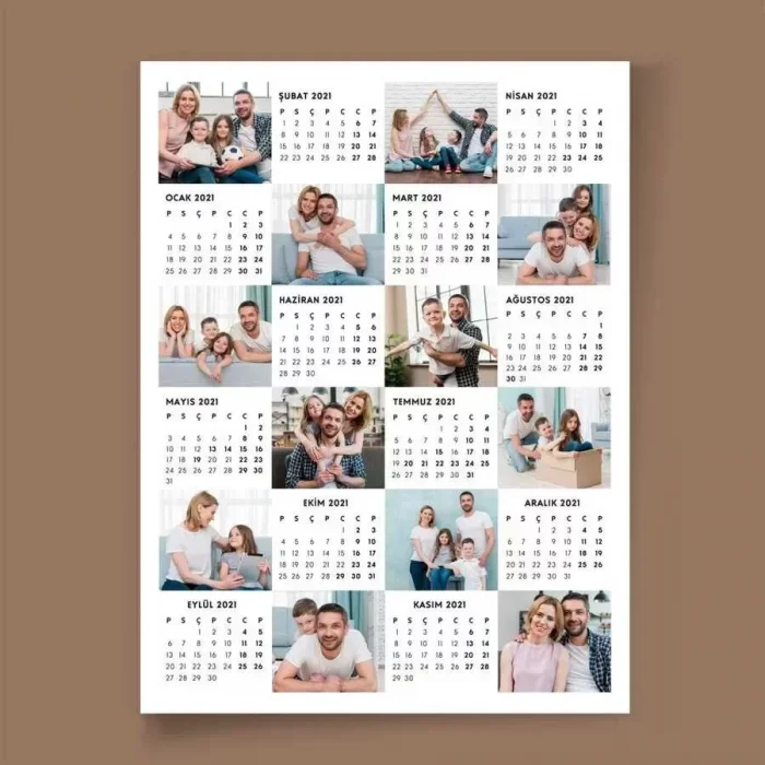 Kişiye Özel 12 Fotoğraflı Afiş 2027 Duvar Takvimi - 35x50cm Çerçevesiz