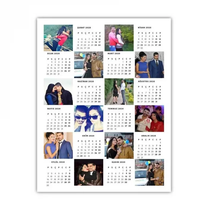 Kişiye Özel Fotoğraflı 2025 Duvar Takvimi - 35x50cm Çerçevesiz