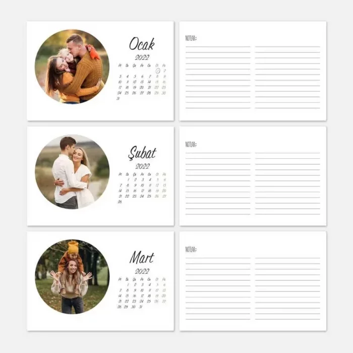 Kişiye Özel Fotoğraflı 2025 Masa Takvimi