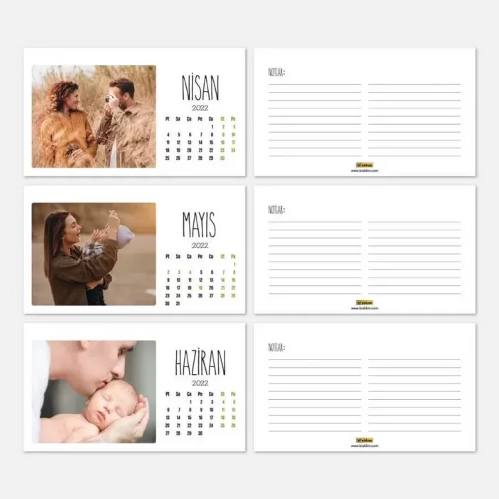 Kişiye Özel Fotoğraflı 2025 Masa Takvimi