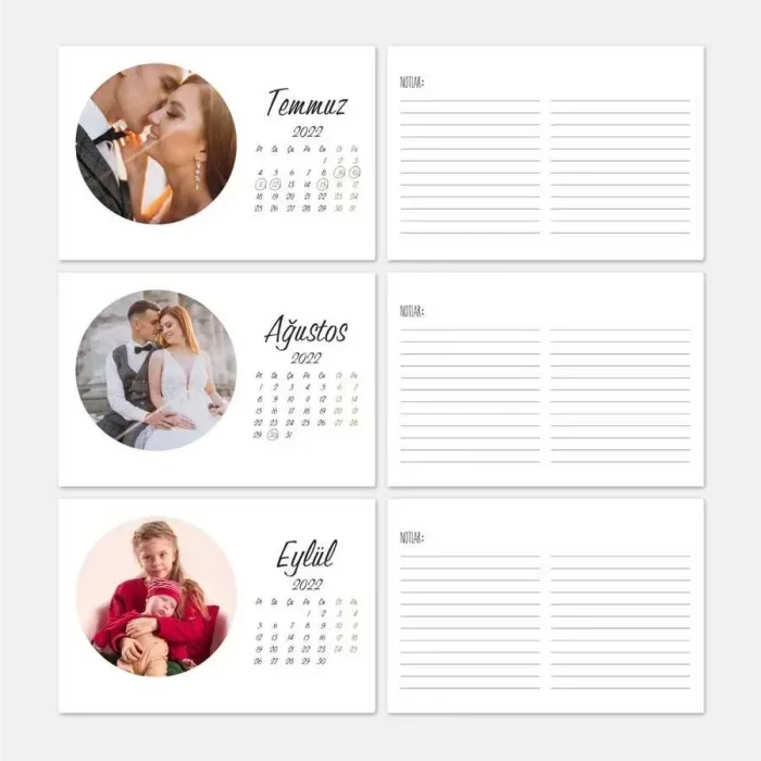 Kişiye Özel Fotoğraflı 2025 Masa Takvimi