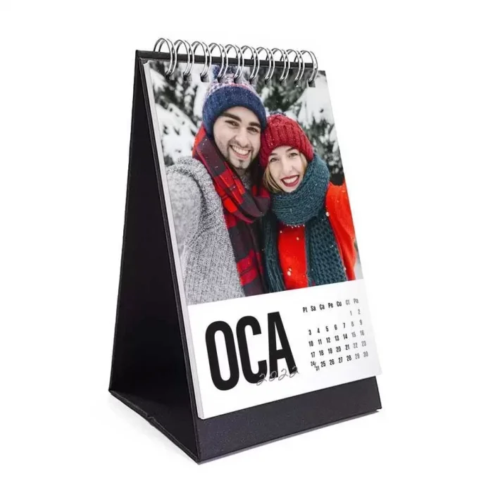 Kişiye Özel Fotoğraflı 2025 Masa Takvimi Siyah