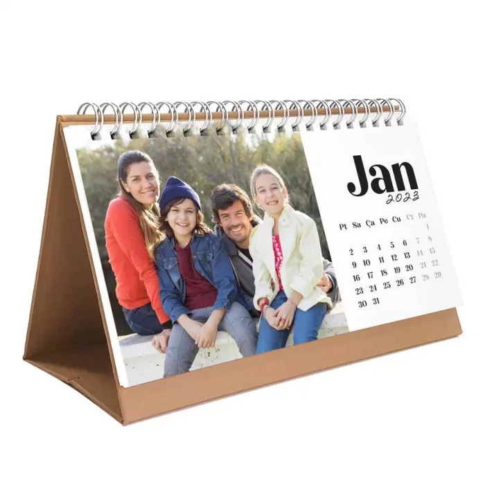 Kişiye Özel Fotoğraflı 2025 Takvimi Masa Takvimi Kraft