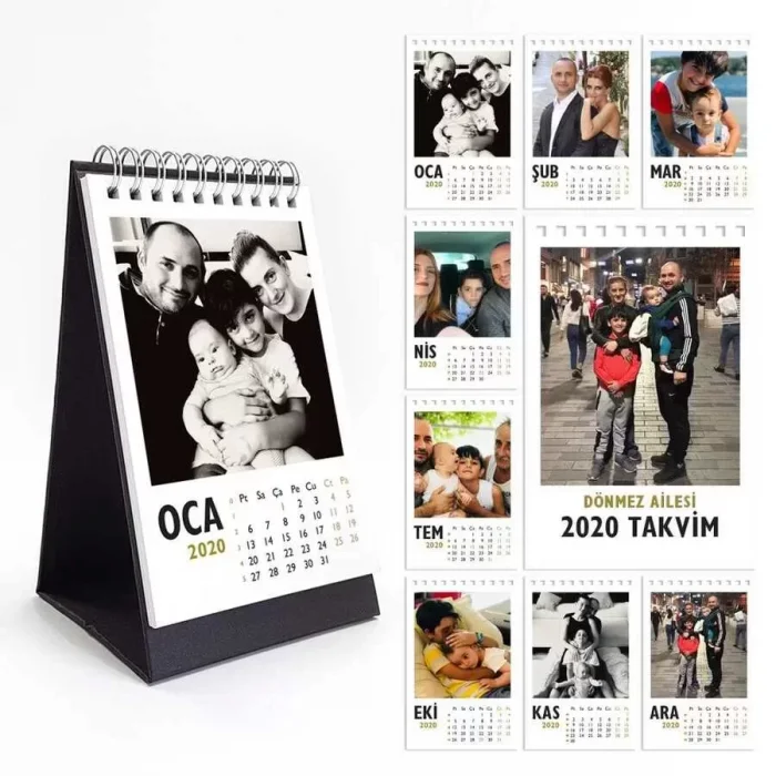 Kişiye Özel Fotoğraflı Dikey Masa Takvimi 2025