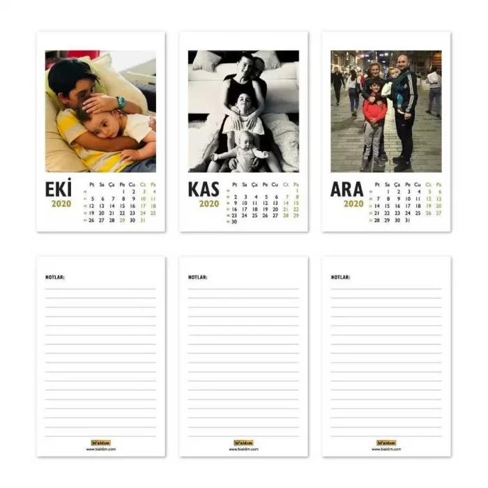 Kişiye Özel Fotoğraflı Dikey Masa Takvimi 2025